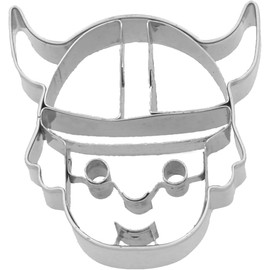 Birkmann Viking Head Cookie Cutter, 5 cm, Stainless Steel, with Embossed Inside, High Quality, 189621