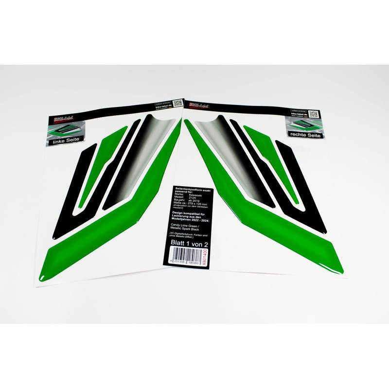 Tankpad Side Tank Pad Tank Protector Green Compatible with Kawasaki