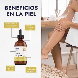HEBBE - ACEITE DE ARGÁN PARA MEZCLA CON ACEITES ESENCIALES | Hidratante Piel | Aceite Vegetal Cosmético | Cuidado Labios y Anti-Envejecimiento | 50 ml | Natural y Libre de Químicos | Perfecto para Aromaterapia y Masajes
