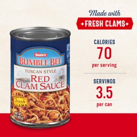 Snow's Tuscan Style Red Clam Sauce, 15 oz (Case of 12) - Authentic Italian Clam Sauce - Made with Fresh Clams, Garlic & Spices - Serve with Your Favorite Pasta or Add to Seafood Recipes