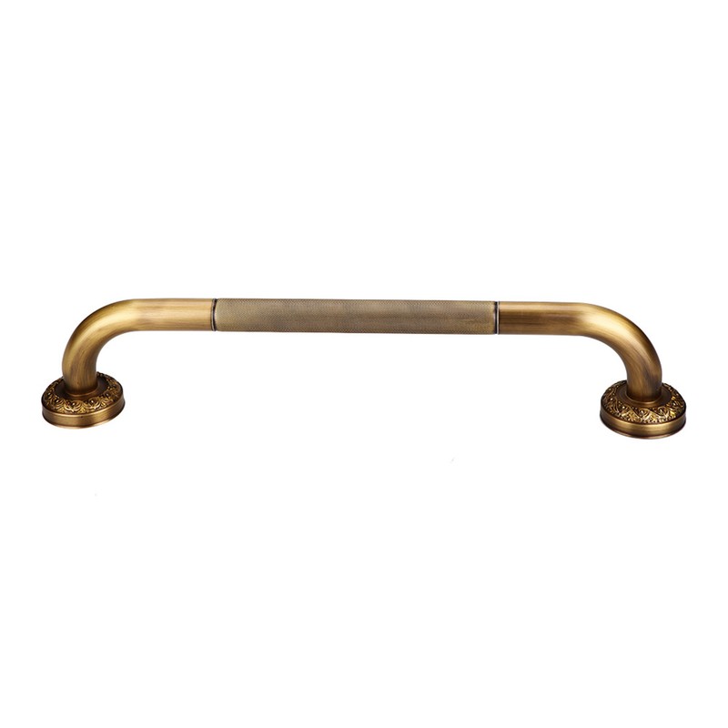 Antique Style Brass Carved Shower Tub Safety Grab Bar Wall