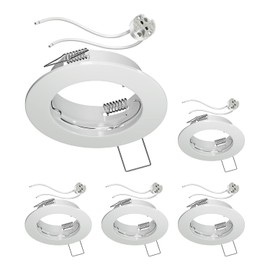 ledscom.de 5 pcs. recessed Ceiling Frame Fere, Round, White Glossy (LED/halogen/MR16/50mm) incl. GU5.3 Socket