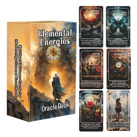 Han Yu Bowen Elemental Energies Oracle Tarot Cards, Oracle Cards and Tarot Cards for Beginners, Oracle Cards Deck, This deck covers the elements of fire, earth, water, and air, Helping to discover, guide, Change