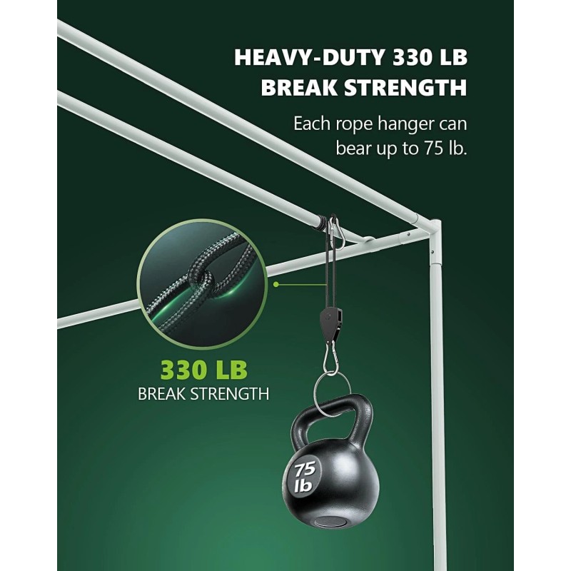 STAYGROW 4-Pack 1/8" Adjustable Rope Hanger, Heavy Duty Ratchet Tie