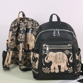 Women Mom Elephant Grandma Backpack Printing Grandma Backpack Bag Antique Backpack Bag Grandma Backpack Gift Office Worker Backpack Grandma Bag Black Elephant