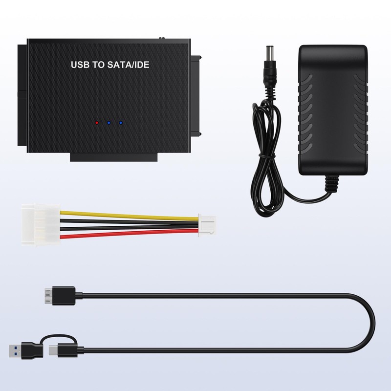 ULXUUUN Hard Drive Reader USB 3.0 to SATA IDE Adapter，IDE
