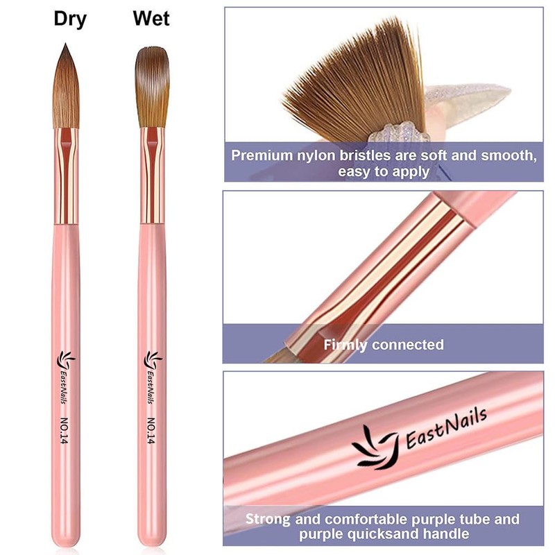 URAQT 3PCS Acrylic Nail Brush, Nail Art Brushes Set, Nail