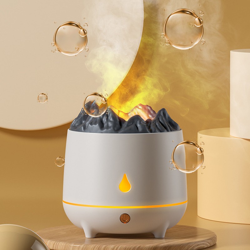 Volcano Aroma Diffuser 400ML Fine Misting Low Noise Flame Humidifier