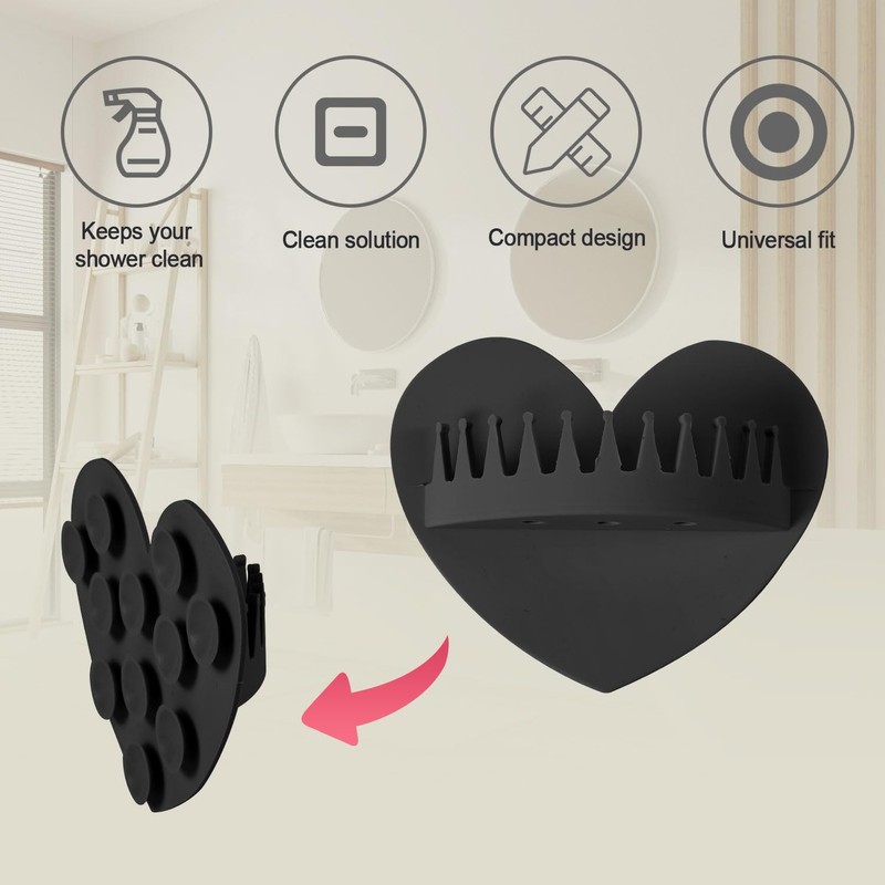 BOXOB Hair Catcher Shower Wall, Heart Shape Shower Hair Grabber