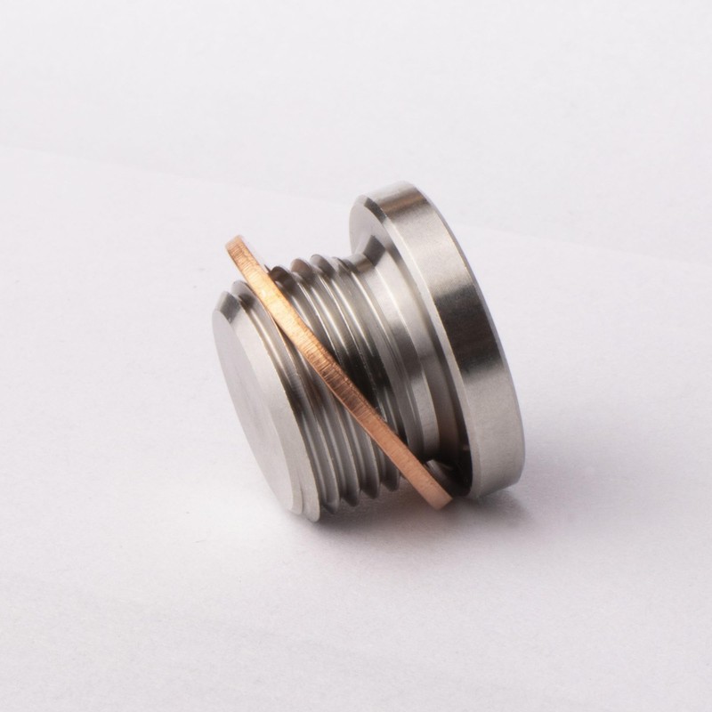 (2-Pack) M18x1.5 Stainless Steel Sensor Plug with Copper O-Ring -