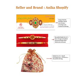 Rakhi for Brother, Beautiful Bracelet Rose Design with Combo Stylish Rakhi, Multicolor Raksha bandhan Rakhi Gift Bracelet Wrist Bands for Loving Sibling/Brother,Sister, Friends & Father - Set of 2