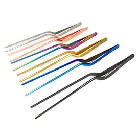 Pinza de precisión para Chef PRO 20 cm, de Emplatado/Montaje/Plating/Repostería/Mixología/Barman/cocina molecular Offset All Right chef tool's (Dorado)