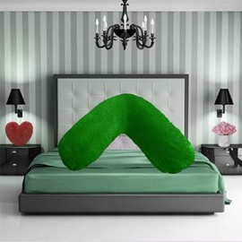 Comfort Collections Teddy Fleece V Shaped Orthopaedic Pillowcase Cover Maternity Pregnancy Nursing Super Soft 100% Polyester Pillowcase V Cover Emerald Green 30cm x 78cm Approximate