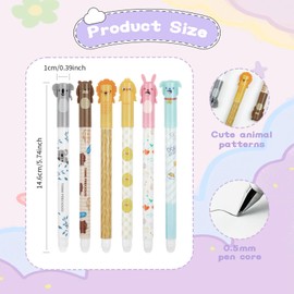 Pack of 6 Erasable Ballpoint Pens, 0.5 mm Gel Pen Erasable with Black Thermo-Sensitive Erasable Ink Rollerball Pen for Children Gift, Erasable Gel Pens with 6 Refills
