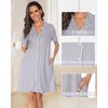Vlazom Women Soft Nighties V-Neck Button Down Nightdress Classic Boyfriend