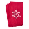 Fennco Styles Embroidered Snowflake Hemstitched Linen Cotton Guest Towel 14"x22"