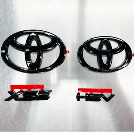 Genuine Toyota 2025 + Camry XSE Gloss Black Emblem Overlays Set (Front Wheel Drive)