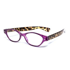 Calabria R544S Oval Reading Glasses +1.50 Purple Tortoise Women Single Power Reader Trendy Chic Cute Fashion Ladies Eyeglass