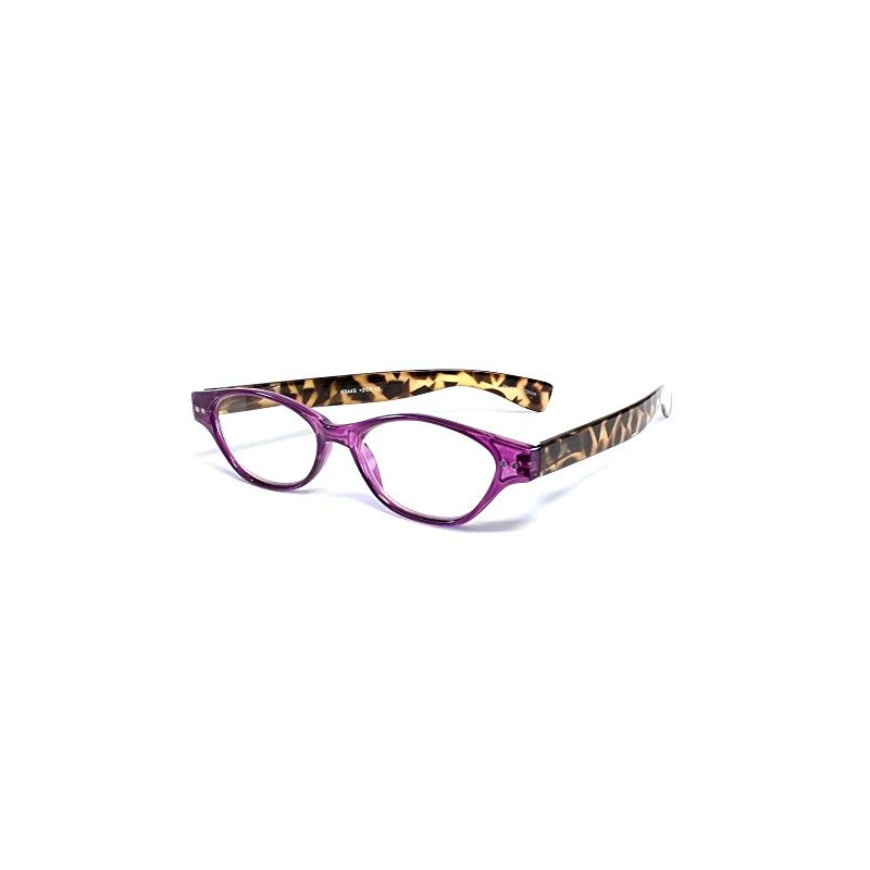 Calabria R544S Oval Reading Glasses +1.50 Purple Tortoise Women Single
