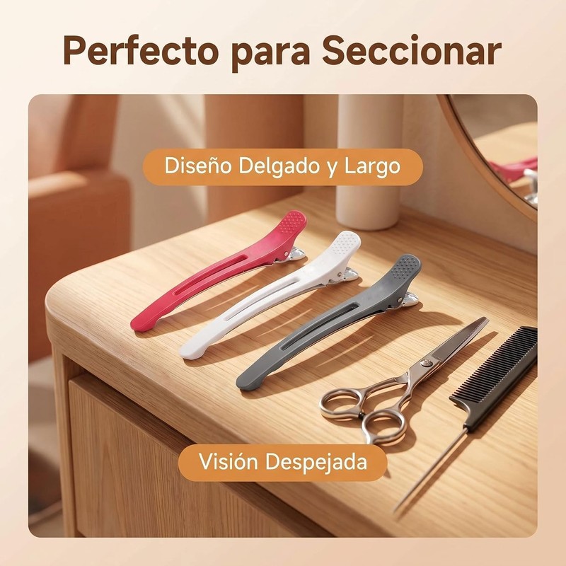 Set de 6 Piezas Pinzas para Cabello,Clips de Pico para
