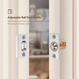 Door Ball Catches for Internal Doors 4 PCS Roller Ball Door Catches Adjustable Door Ball Latch Door Spring Ball for Hidden Pantry Cupboard Closet