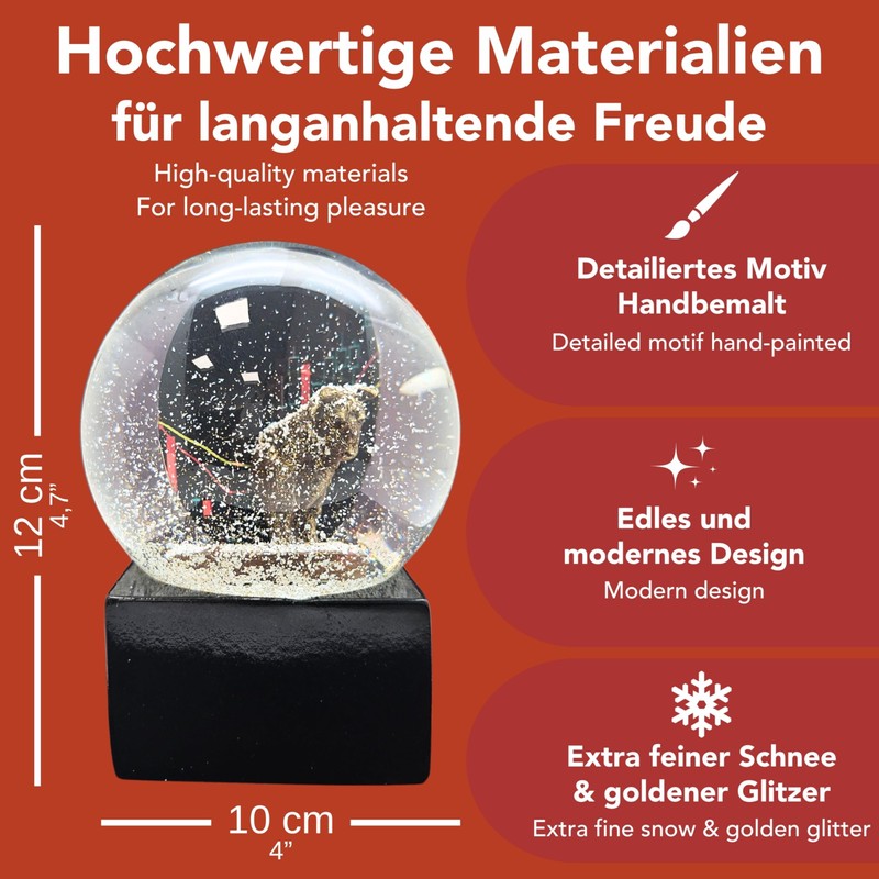 10010 Snow Globe Stock Exchange, Glass Globe Bull & Bear,