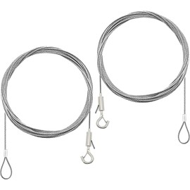 Set of 2 Picture Rails, Wires, Security Wire, Lanyards with Hooks, Adjustable Stainless Steel Wire, Frame Rail, Wire Hooks, Stainless Wire, Diameter 0.6 inches (1.5 mm), Length 59.1 inches (150 cm),