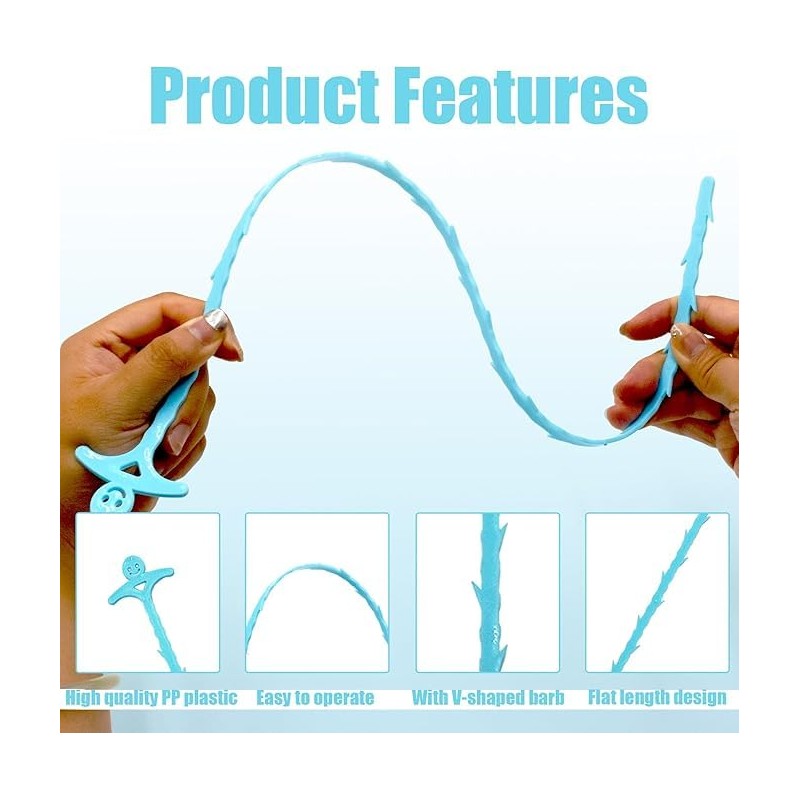 2 Pack 25 Inch Drain Snake,Hair Clog Remover Sink Unblocker