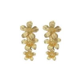 MOEEIJEW Flower Earrings for Women Gold Flower Statement Earrings Floral Drop Dangle Earrings Date Vintage Jewelry (Flower C)