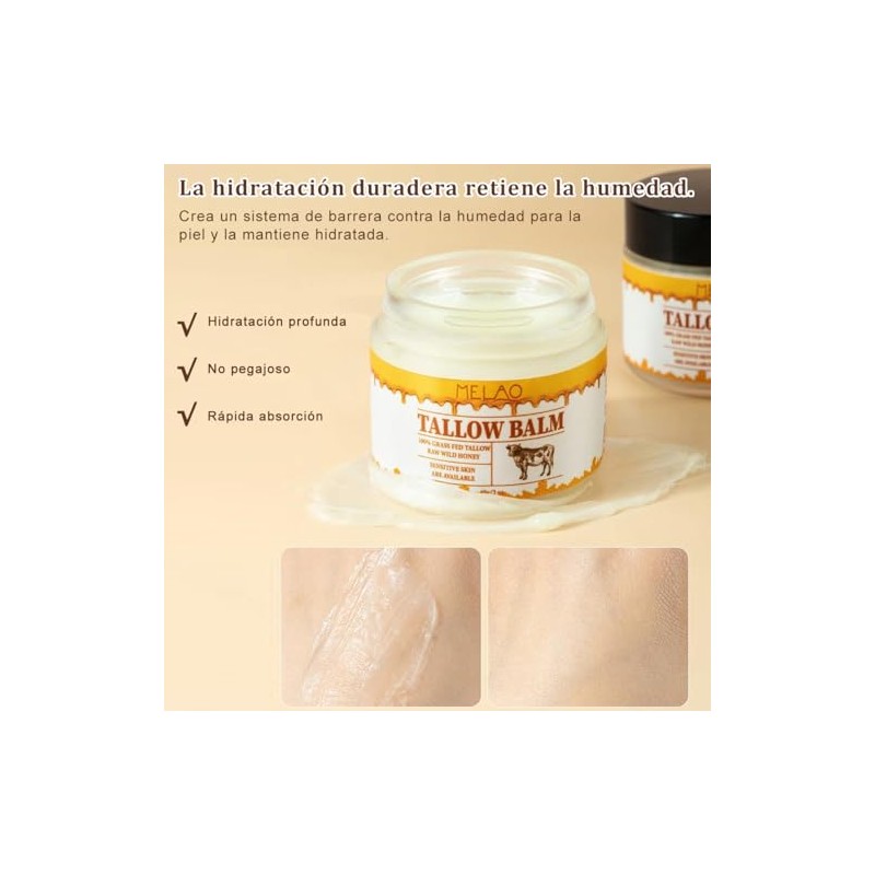 Jars Beef Tallow Face Cream Skin Care Moisturizer And Honey