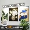 Modern Chrome LED Bathroom Vanity Light Fixtures, 6-Light Dimmable Wall