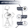 MWOOT Initial keychain, Stainless Steel Key Ring, Letter A keychain,