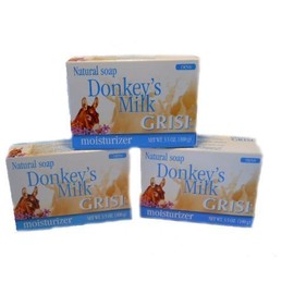 Grisi Natural Donkey's Milk Bar Soap 3.5 Oz. (3 Pack) by Jabon Leche de Burra - Grisi
