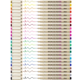 Attom Tech Art [24 Colors] 05 Micro, Fineliner Pen Set Ink, Fine Point Pen,Multi-liner, Sketching, Anime,Artist Illustrating/Technical Drawing, Office Documents…