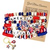 4th of July Bracelet Set, Red White Blue Stretchy Patriotic