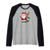 Santa Claus Reindeer Elf Holiday Christmas Raglan Baseball Tee