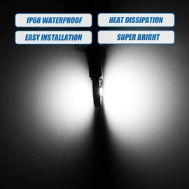 A ABSOPRO H1 LED Fog Lights Bulbs 6000K Cool White Super Bright 80W Power 3570 Chips LED Car Driving Running DRL Lamp Bright IP67 Waterproof Aluminum White (Set of 2)