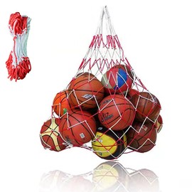 TOPQINFENGYUE Large Ball Net Bag Mesh Ball Bag Football Basketball Football Netball Rugby Balls Bag Durable Portable Ball Bags with Drawstring for 10-12 Balls