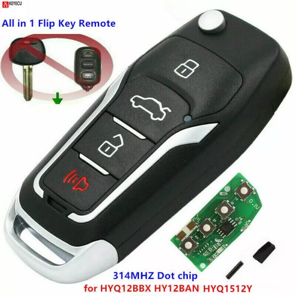 keyecu for Toyota 4Runner Sequoia Upgraded Remote Key Fob HYQ12BBX