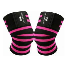 Rodillera Tipo Vendas Par Gym Pesas Powerlifting Rosa Unitalla                                                                                        