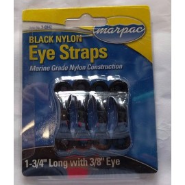 Marpac Boat Bimini eye straps, Black nylon,1 3/4 inch long, 3/8" eye, 7-0342(pk of 4)