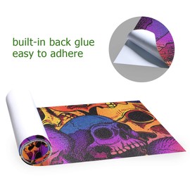 Mnsruu Skull Skateboard Grip Tape Sheet Scooter Deck Sand Paper 9" x 33"