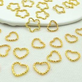 LEILEIXI 100PCS Hair Braid Rings Clips Gold Star and Gold Love Shape Hair Jewelry Ring for Braids Locs Hair Cute Braid Accessories