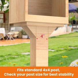 avvkfcmn Little Library Mount – Weather-Resistant Wooden Bracket for Outdoor Library Box or Birdhouse – Fits Standard 4x4 Post – Heavy-Duty & Easy to Install