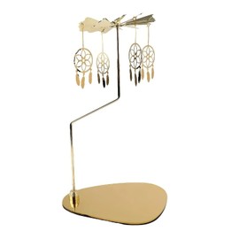 Portavelas giratorio dorado, carrusel giratorio de atrapasueños en bandeja de metal, centro de mesa para decoración del hogar (atrapasueños)