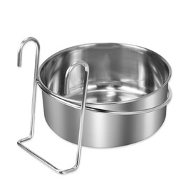 Hundenapf zum Einhängen, Hundenapf zum Aufhängen,Stabiler,langlebiger Hundenapf aus Edelstahl,Hängender Futternapf, Wassernapf,Hängender Futternapf im Käfig,Geeignet für Katzen,Hunde usw (Hakentyp)