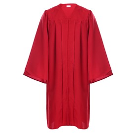 Newrara Unisex Premium Matte Graduation Gown Only (Small 45(5'0"-5'2"), Red)