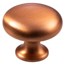Gedotec DUKE Designer Furniture Knob Matt Copper for Drawers Elegant Round Door Knob Kitchen with Diameter 31 mm 1 Piece Antique Classic with Screws