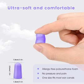 Nozibye Ultra Soft Foam Earplugs, 120 Pieces (60 Pairs) - 38dB SNR Noise Cancelling Ear Plugs for Sleeping, Shooting, Snoring, Studying, Concerts, Work, Loud Sound Reduction (Purple)