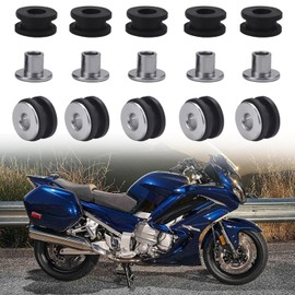 M6 Motorcycle Rubber Grommets, Universal Peugeot Fairing Screws Rubber Nuts, Motorcycle Rubber Grommets, Fairings Wind Shield Replacement Accessories Fairing Screws, 10 Pieces, Black